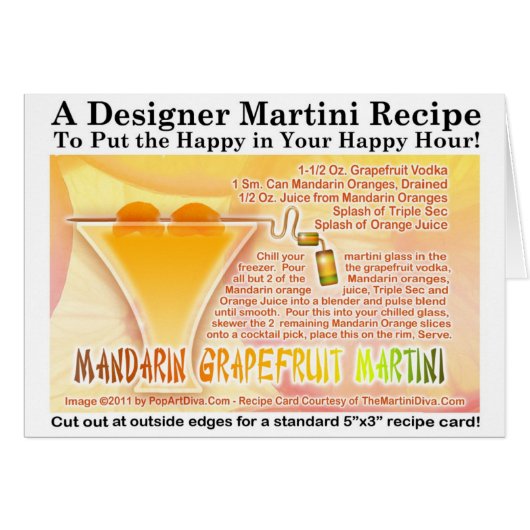 Mandarin Grapefruit Martini Recipe Card (Front Horizontal)