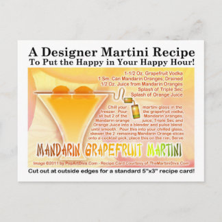 Mandarin Grapefruit Martini Recipe Postcard