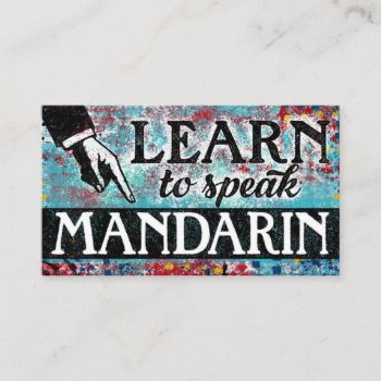 Mandarin Language Lessons Business Cards - Blue by NeatBusinessCards at Zazzle