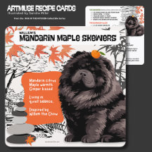 MANDARIN MAPLE SKEWERS Art Muse Recipe Card -CHOW