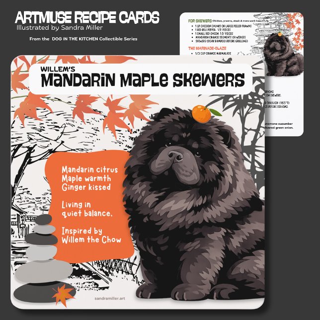 MANDARIN MAPLE SKEWERS Art Muse Recipe Card  -CHOW (Creator Uploaded)