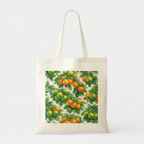 Mandarin Orange Citrus Pattern Tote Bag