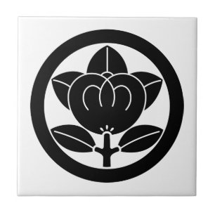 Mandarin orange in a circle ceramic tile