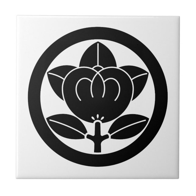 Mandarin orange in a circle ceramic tile (Front)