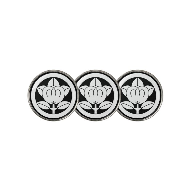Mandarin orange in a circle golf ball marker (3 Up)