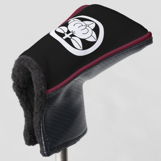 Mandarin orange in a circle golf head cover (3/4 Front)
