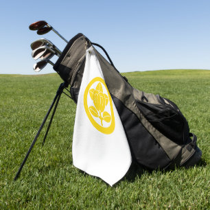Mandarin orange in circle golf towel