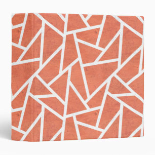 Mandarin orange mosaic pattern 3 ring binder
