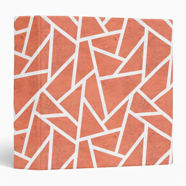 Mandarin orange mosaic pattern 3 ring binder (Front/Spine)