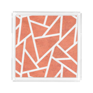 Mandarin orange mosaic pattern acrylic tray