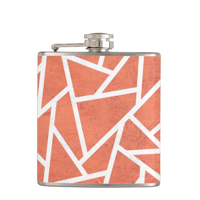 Mandarin orange mosaic pattern flask (Front)