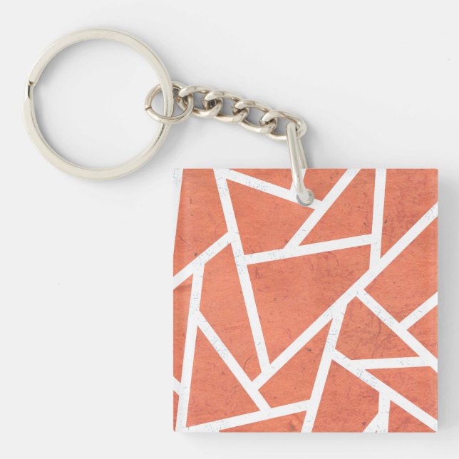 Mandarin orange mosaic pattern keychain (Front)