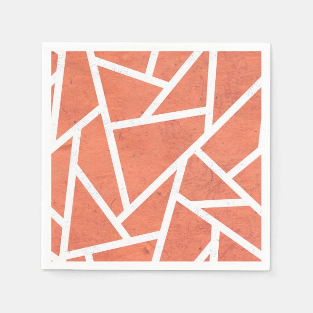 Mandarin orange mosaic pattern napkins (Front)