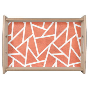 Mandarin orange mosaic pattern serving tray
