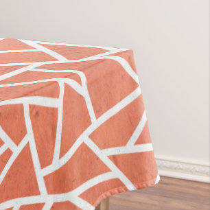 Mandarin orange mosaic pattern tablecloth
