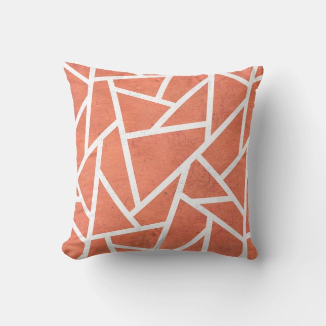 Mandarin orange mosaic pattern throw pillow (Front)