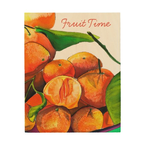 Mandarin orange watercolor fruit art