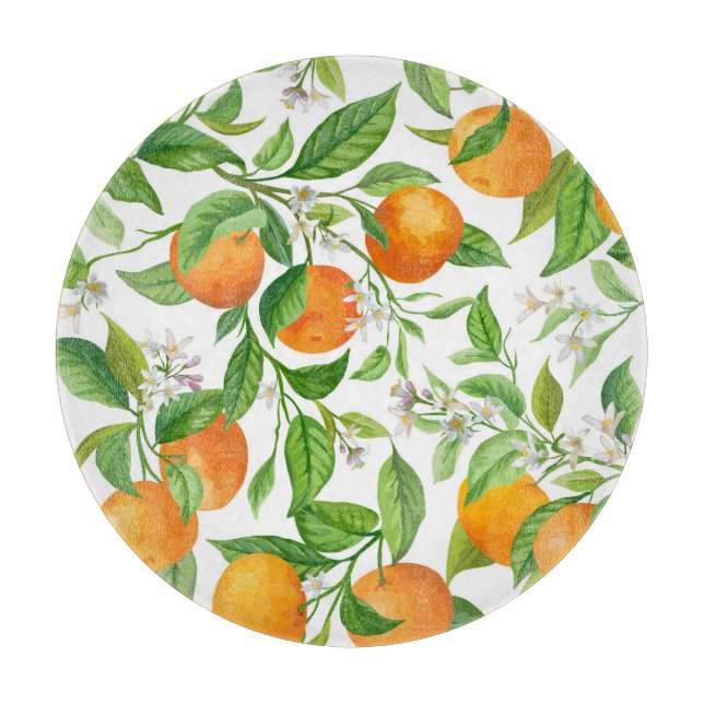 Mandarin: Tropical Colorful Pattern Cutting Board (Front)