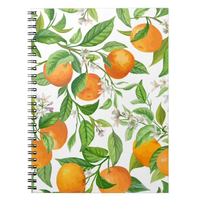 Mandarin: Tropical Colorful Pattern Notebook (Front)
