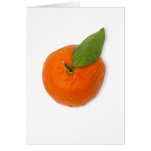 Mandarin with green leaf cards (Front)