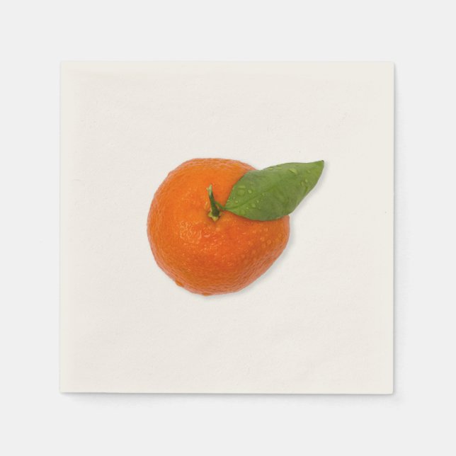 Mandarin with green leaf napkins (Front)
