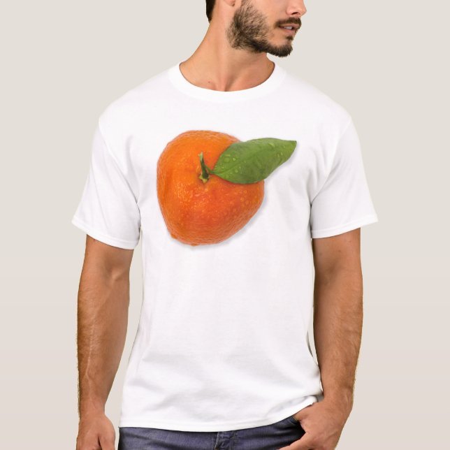 Mandarin with green leaf T-Shirt (Front)