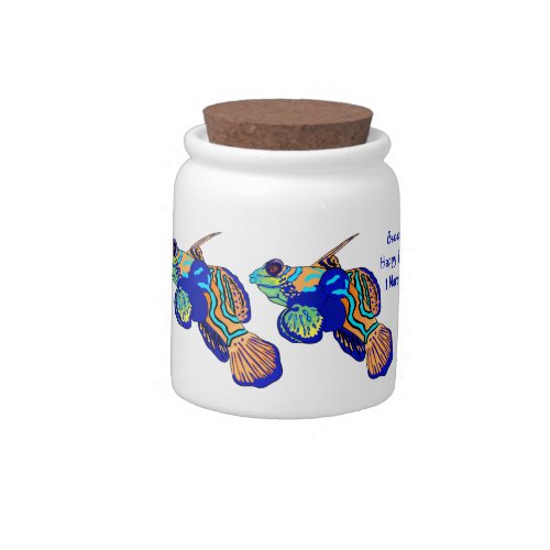 Mandarinfish cartoon illustration  candy jar
