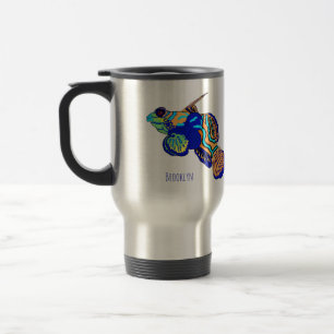 Mandarinfish cartoon illustration travel mug
