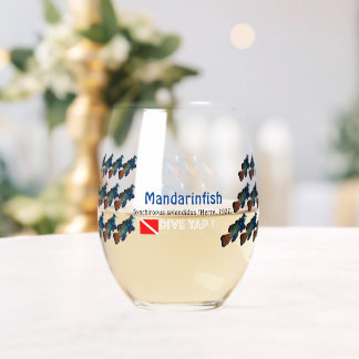 Mandarinfish  stemless wine glass