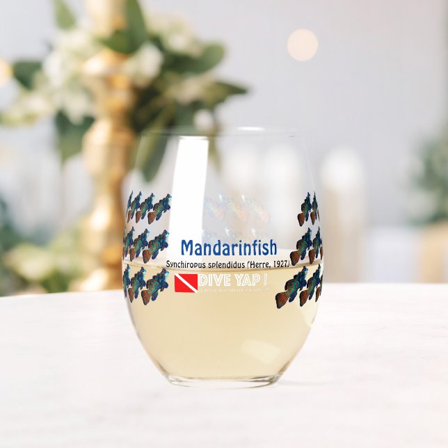 Mandarinfish  stemless wine glass (Insitu (Wedding))