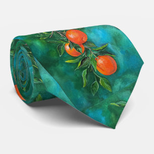 Mandarins on a Winter's Night by Alfred Fox Neck Tie