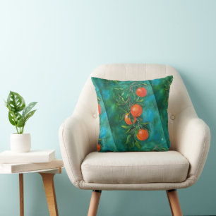 Mandarins on a Winter's Night by Alfred Fox Throw Pillow