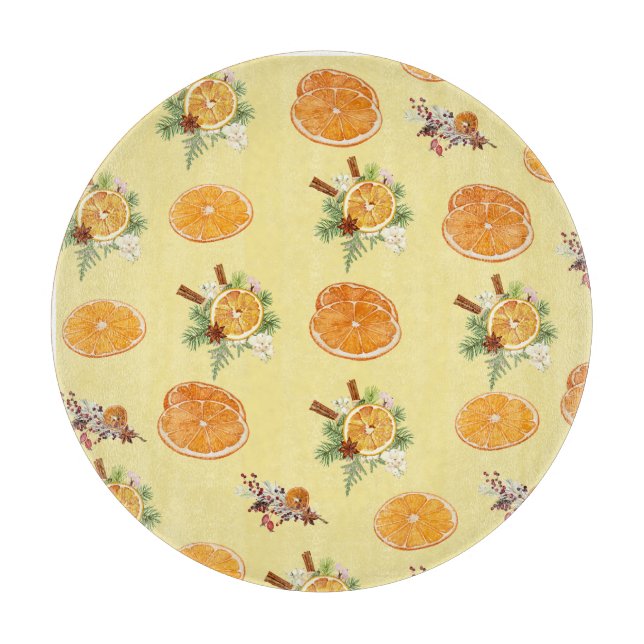 Mandarins Pattern Cutting Board (Front)