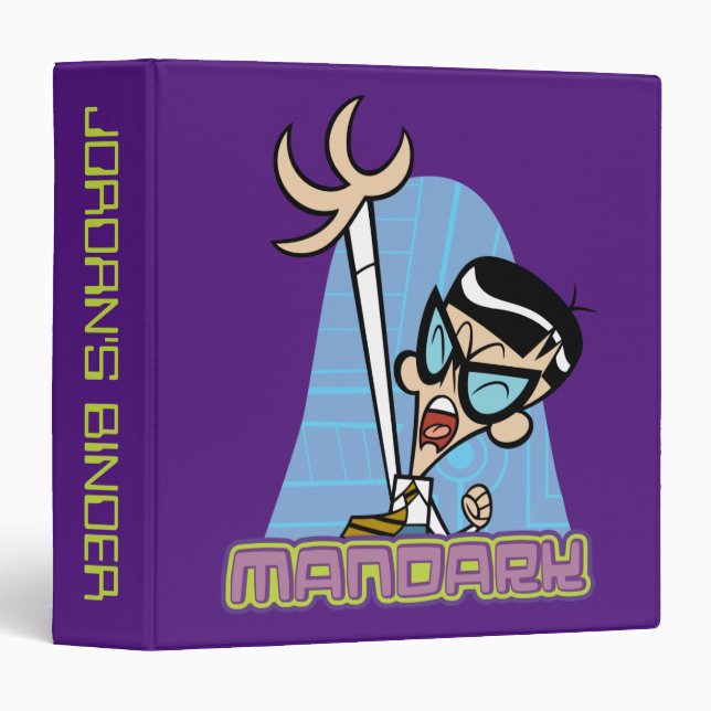 Mandark Character Name Graphic 3 Ring Binder (Front/Spine)