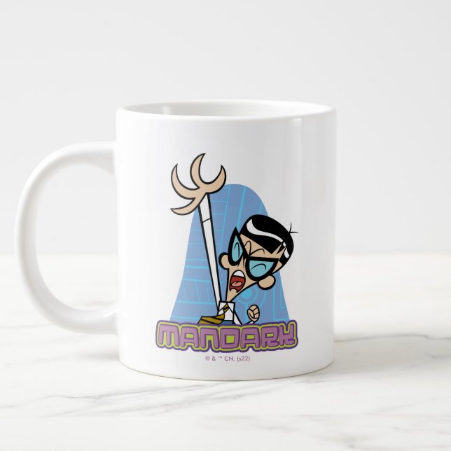 Mandark Character Name Graphic Giant Coffee Mug (Left)