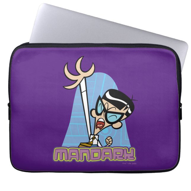 Mandark Character Name Graphic Laptop Sleeve (Front)