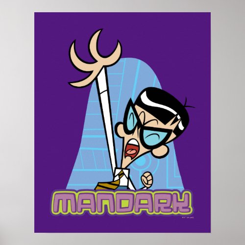 Mandark Character Name Graphic Poster