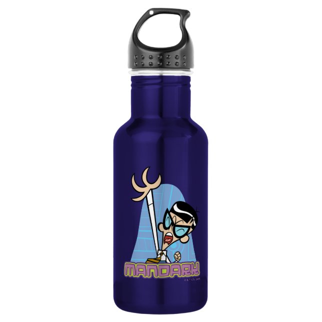 Mandark Character Name Graphic Stainless Steel Water Bottle (Front)