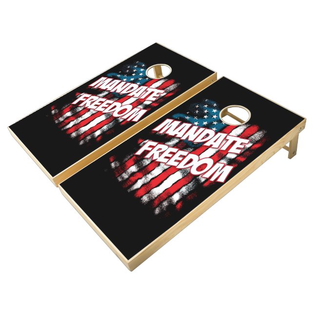 Mandate Freedom Cornhole Set (Angled)