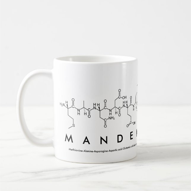 Mandek peptide name mug (Left)