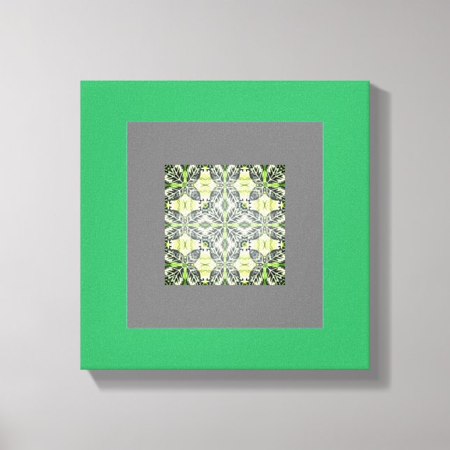 Mandela Abstract Original green and gray wall art  (Front)