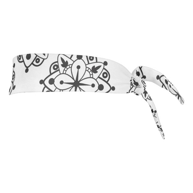 Mandela Black White Yoga Work Out Running Headband (Rotate 90)