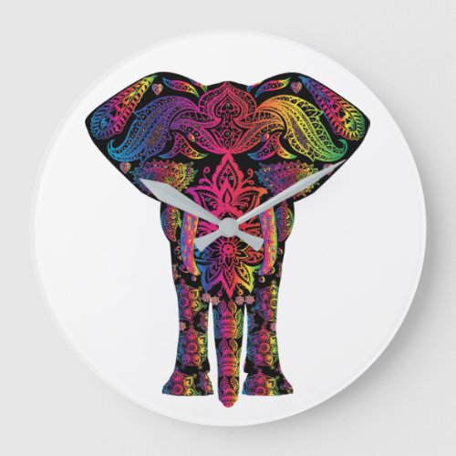 Mandela Elephant Large Clock