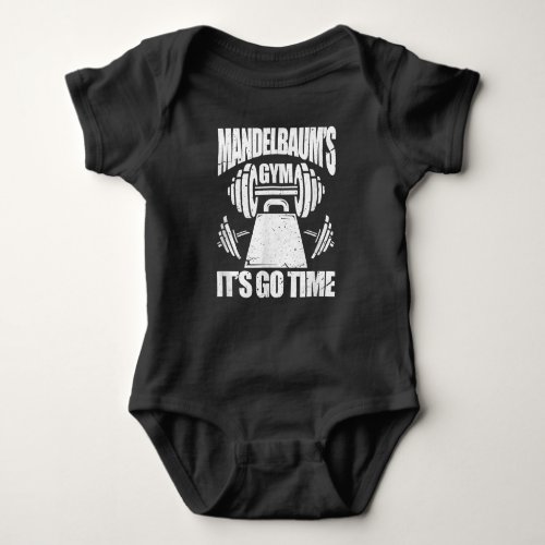 Mandelbaums Gym Funny Bodybuilding Gym Workout Baby Bodysuit