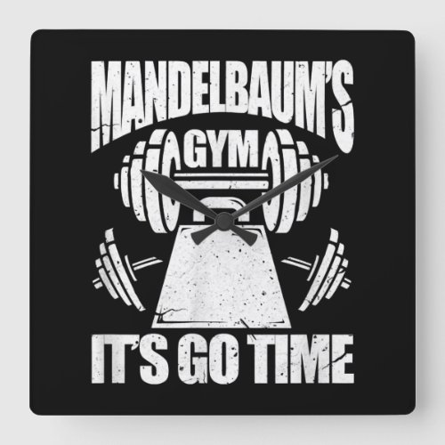 Mandelbaums Gym Funny Bodybuilding Gym Workout Square Wall Clock