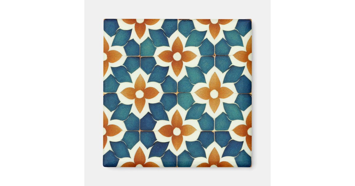 Mandelbrat Moroccan Tile Pattern Magnet | Zazzle