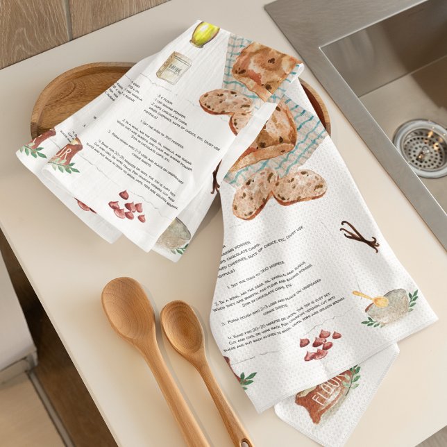 Mandelbread Mandelbrot Recipe Heirloom Tea Towels (Creator Uploaded)