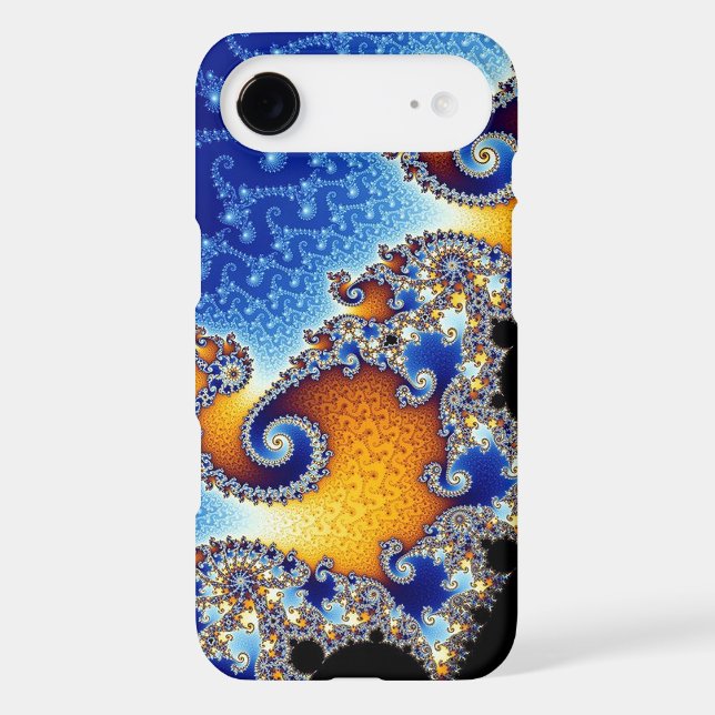 Mandelbrot Blue Double Spiral Fractal Case-Mate iPhone Case (Back)