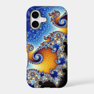 Mandelbrot Blue Double Spiral Fractal iPhone 17 Case