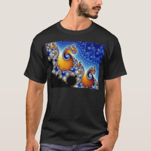 Mandelbrot Blue Double Spiral Fractal T-Shirt